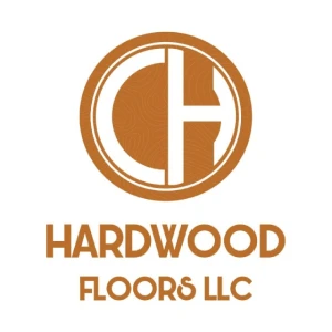 CH Hardwood Floors LLC logo featuring stylized letters "C" and "H" in a circular design, emphasizing hardwood flooring services and brand identity.